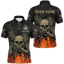 Load image into Gallery viewer, Personalized Skull 8 Ball Pool Billiard Shirts For Men Custom Fire Flame Billiard Clothing Jerseys TDM2226
