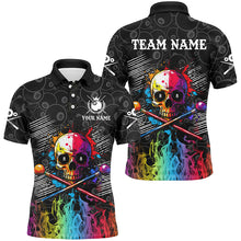Load image into Gallery viewer, Personalized Colorful Skull Fire Billiard Shirts For Men Custom 8 Ball Pattern Billiard Jerseys TDM2228
