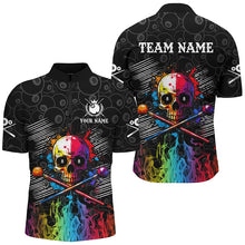 Load image into Gallery viewer, Personalized Colorful Skull Fire Billiard Shirts For Men Custom 8 Ball Pattern Billiard Jerseys TDM2228