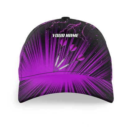 Purple Dart Arrow Lightning Custom 3D Printed Darts Baseball Caps, Personalized Darts Hat Gifts TDM2974