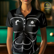 Load image into Gallery viewer, Personalized 9 Ball Pool Team Shirts For Women Custom Billiard Jersey Polo &amp; Quarter Zip TDM5208