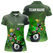 Load image into Gallery viewer, Green Luckiest Shamrock 3D Billiard Balls Pool Shirts For Women Custom St Patrick Day Billiard Jersey TDM3569