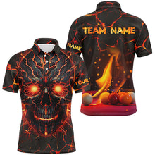 Load image into Gallery viewer, Personalized Orange Skull Billiard Shirts For Men Custom Fire Billiard Balls Team Jerseys Attire TDM1617
