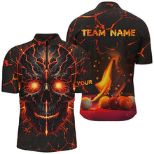 Load image into Gallery viewer, Personalized Orange Skull Billiard Shirts For Men Custom Fire Billiard Balls Team Jerseys Attire TDM1617