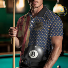 Load image into Gallery viewer, Vintage American Flag 8 Ball Billiard Shirts For Men Custom Patriotic Pool Team Jerseys TDM3998