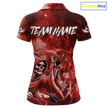 Load image into Gallery viewer, Red Grim Reaper Galaxy Dart Shirt For Women Custom Darts Jersey Pocket Option TDM6081