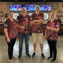 Load image into Gallery viewer, Red Grim Reaper Galaxy Dart Shirt For Women Custom Darts Jersey Pocket Option TDM6081
