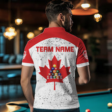 Load image into Gallery viewer, White Grunge Canada Flag Custom Billiard Shirts For Men, Patriotic Team Player Pool Jerseys TDM3435