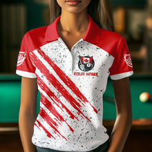 Load image into Gallery viewer, White Grunge Canada Flag Custom Billiard Shirts For Women, Patriotic Team Player Pool Jerseys TDM3435