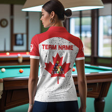 Load image into Gallery viewer, White Grunge Canada Flag Custom Billiard Shirts For Women, Patriotic Team Player Pool Jerseys TDM3435