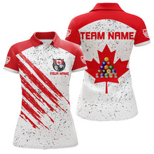 Load image into Gallery viewer, White Grunge Canada Flag Custom Billiard Shirts For Women, Patriotic Team Player Pool Jerseys TDM3435