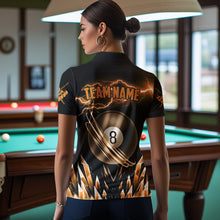 Load image into Gallery viewer, Personalized Orange Icy Lightning 8 Ball Pool Women Billiard Shirt Custom Billiard Team League Jersey TDM3438