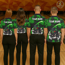 Load image into Gallery viewer, Personalized St Patrick Day Bowling Shirt For Women, Funny Shamrock Luckiest Bowling Team Jersey TDM5746