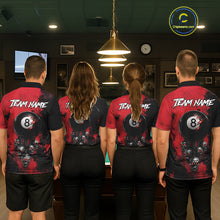 Load image into Gallery viewer, Red Grim Reaper 8 Ball Billiard Shirt For Men Custom Skull Pool Team Jersey Polo &amp; 1/4 Zip TDM6102