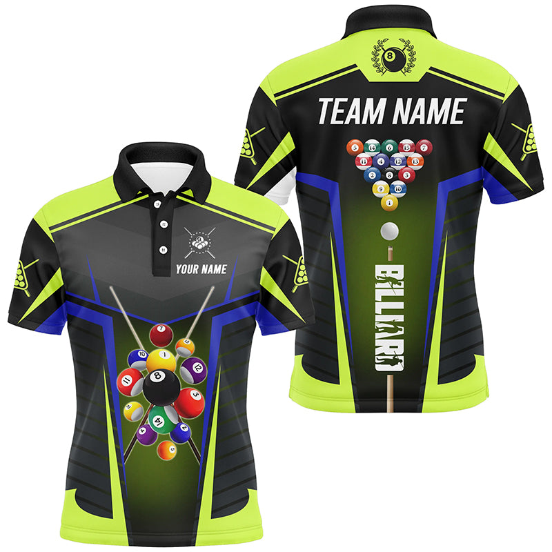 Personalized Green Neon Jerseys Billiard Balls Shirts For Men Custom 3D Pool League Shirts TDM1832