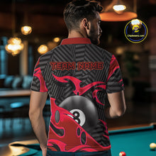 Load image into Gallery viewer, Personalized Red And Black 8 Ball Billiards Pool Shirts For Men Custom Billiard Team Jerseys TDM4199