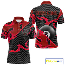 Load image into Gallery viewer, Personalized Red And Black 8 Ball Billiards Pool Shirts For Men Custom Billiard Team Jerseys TDM4199