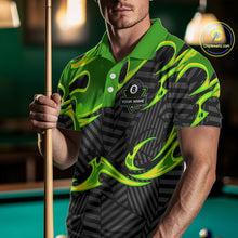 Load image into Gallery viewer, Personalized Black And Green 8 Ball Billiards Pool Shirts For Men Custom Billiard Team Jerseys TDM4200