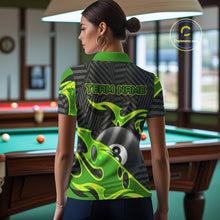 Load image into Gallery viewer, Personalized Black And Green 8 Ball Billiards Pool Shirts For Women Custom Billiard Team Jerseys TDM4200