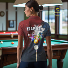 Load image into Gallery viewer, Personalized Grunge Texas Flag Billiard Shirt For Women Custom Patriotic Pool Team Jerseys TDM4201