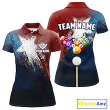 Load image into Gallery viewer, Personalized Grunge Texas Flag Billiard Shirt For Women Custom Patriotic Pool Team Jerseys TDM4201
