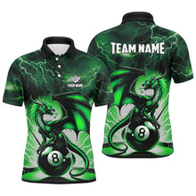 Load image into Gallery viewer, Lightning Thunder Dragon Custom Green 8 Ball Pool Shirts For Men, Billiard Team League Jerseys TDM2250