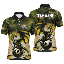 Load image into Gallery viewer, Lightning Thunder Dragon Custom Yellow 8 Ball Pool Shirts For Men, Billiard Team League Jerseys TDM2251