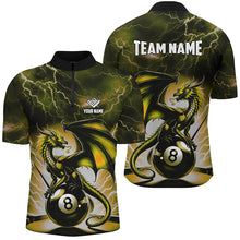 Load image into Gallery viewer, Lightning Thunder Dragon Custom Yellow 8 Ball Pool Shirts For Men, Billiard Team League Jerseys TDM2251