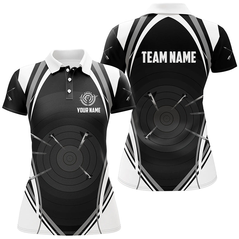 Personalized Archery Target And Arrows 3D Women Polo Shirts Custom Team Name Archery Jerseys TDM0599