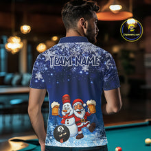 Load image into Gallery viewer, Funny Santa And Beer 8 Ball Billiard Shirts For Men Custom Christmas Gifts For Pool Players TDM5222