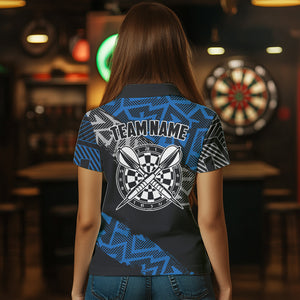 Custom Darts Shirts For Women Personalized Zig-Zag Pattern Dart Jerseys, Cool Dart Shirts |Purple TDM3445