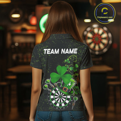 Luckiest Shamrock Grunge Dart Shirts For Women Custom Patrick Day Dart Jersey TDM3591