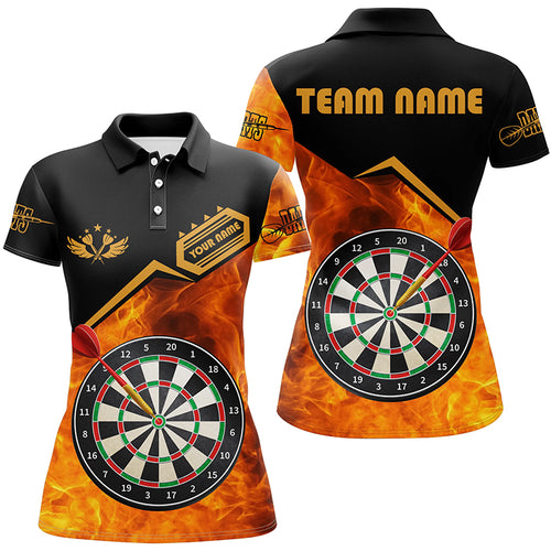 Personalized Darts Fire 3D Printed Women Darts Polo Shirts Custom Darts Board Jerseys Attire TDM1472