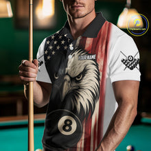 Load image into Gallery viewer, Personalized Vintage American Flag Eagle Billiard Shirt For Men Custom Patriotic Pool Team Jerseys TDM4211