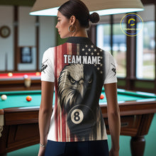Load image into Gallery viewer, Personalized Vintage American Flag Eagle Billiard Shirt For Women Custom Patriotic Pool Team Jerseys TDM4211