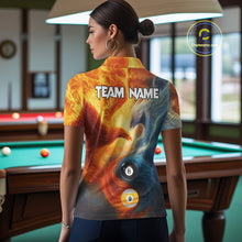 Load image into Gallery viewer, Personalized Water Fire Phoenix Yin Yang 8&amp;9 Ball Billiard Shirt For Women, Billiard Team Jerseys TDM4372