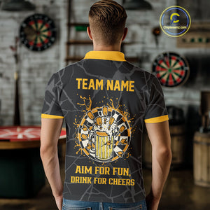 Funny Darts And Beer Aim For Fun Drink For Cheer Custom Men Darts Shirts, Drinking Darts Jerseys TDM4380