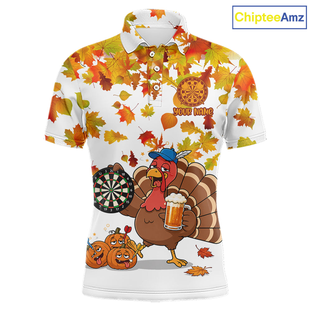 Funny Drunk Turkey Autumn Darts Shirts For Men Custom Thanksgiving Darts Team Jersey, Darts Gifts TDM7274