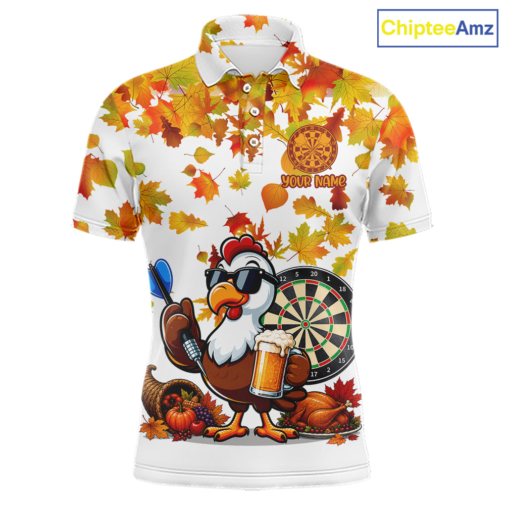 Funny Turkey Beer Autumn Darts Shirts For Men Custom Thanksgiving Darts Team Jersey, Darts Gifts TDM7275
