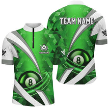 Load image into Gallery viewer, Customized Lightning Green 8 Ball Pool Men Billiard Polo &amp; 1/4 Zip Shirts, Billiard Team Jerseys TDM2521