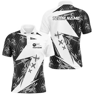 Black Billiard 8 Ball Flame Pattern Custom Pool Shirts For Men, Billiard Tournament Team Jerseys TDM2774