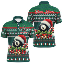 Load image into Gallery viewer, Funny Green Christmas Santa 8 Ball Pool Billiard Shirts For Men Custom Xmas Billiard Jerseys TDM3012
