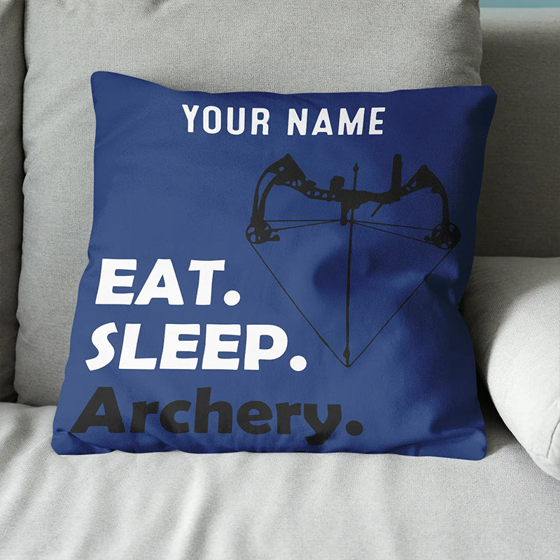 Funny Eat Sleep Archery Custom Navy Blue Pillow, Best Decorative Pillows TDM0753
