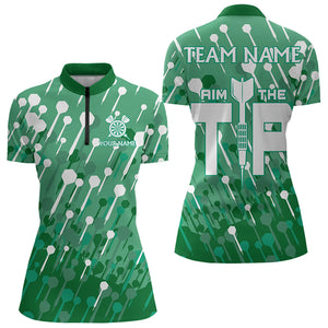 Aim The Tip Arrow Pattern Custom Dart Shirts For Women, Funny Dart Team Shirts Dart Jerseys | Green TDM3248