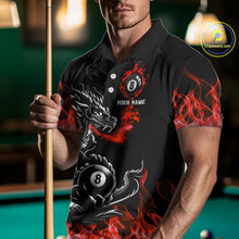 Load image into Gallery viewer, Personalized Red Flaming Dragon 8 Ball Billiard Shirts For Men Custom Team League Billiard Jerseys TDM4220
