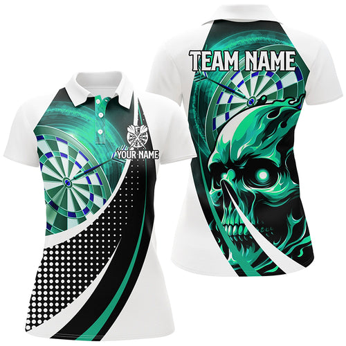 Personalized Turquoise Dartboard 3D Printed Skull Darts Shirts For Women Team League Darts Jerseys TDM2263