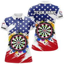 Load image into Gallery viewer, Colorful Dartboard American Flag Custom Patriotic Darts Shirts For Women, Darts Team Jerseys |White TDM2269