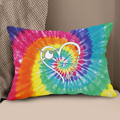 Personalized Billiards Heart Colorful Tie Dye Full Printing Throw Pillow TDM0760