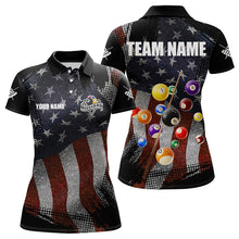 Load image into Gallery viewer, Retro American Flag Patriotic Billiard Shirts For Women Custom 3D Billiard Balls Pool Team Jerseys TDM3256