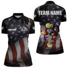 Load image into Gallery viewer, Retro American Flag Patriotic Billiard Shirts For Women Custom 3D Billiard Balls Pool Team Jerseys TDM3256